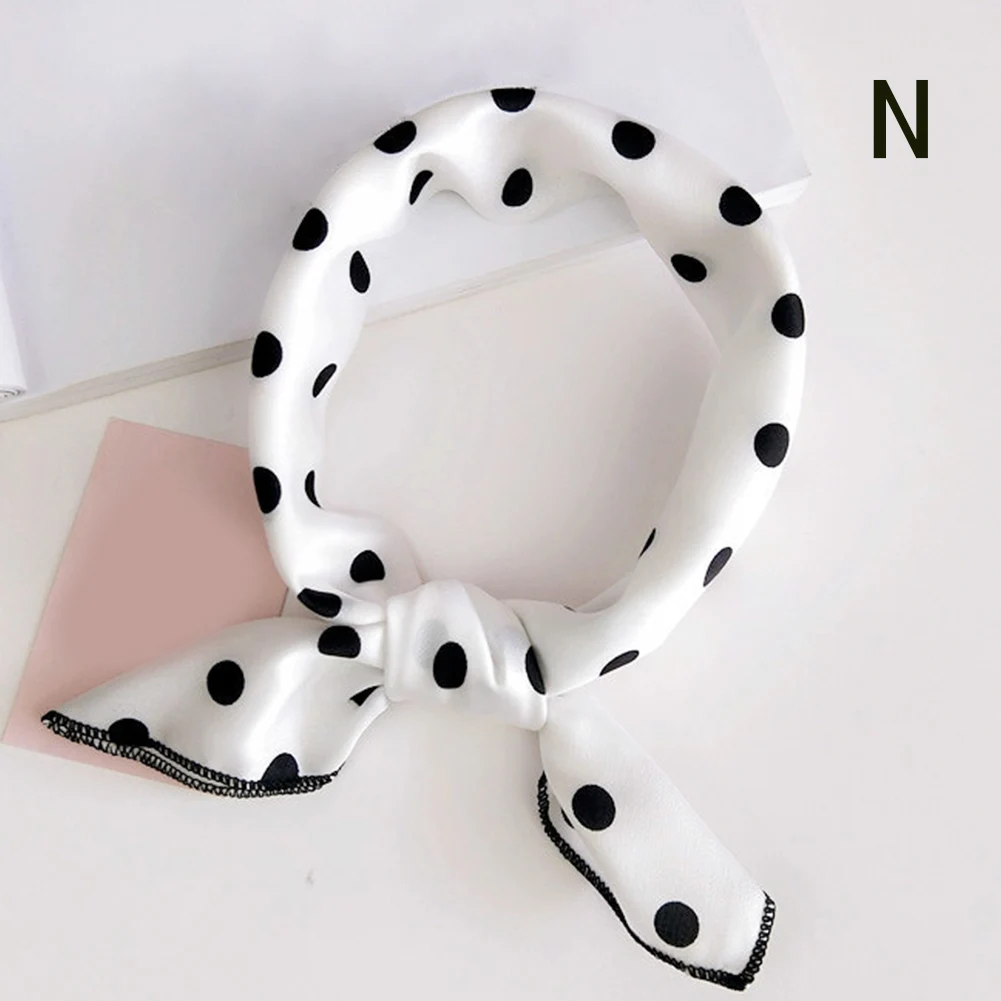 50*50cm Elegant Women's Polka Dot Striped Silk Head Neck Satin Scarf 2019 DIY Small Fashion Ladies Decorative Print Square |