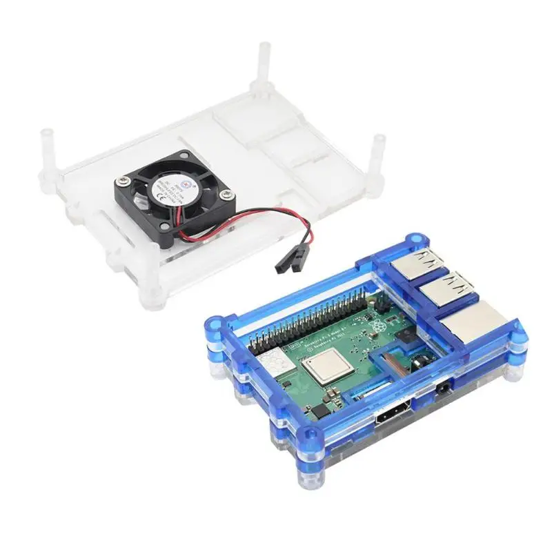 Для Raspberry Pi ABS чехол Радужный 5 слоев для 3B + Поддержка только GPIO Чехол|Кулеры и