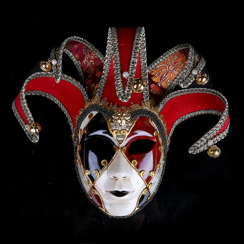 

Cool art painted Halloween cosplay party mask upscale Venetian party christmas performance full face mask