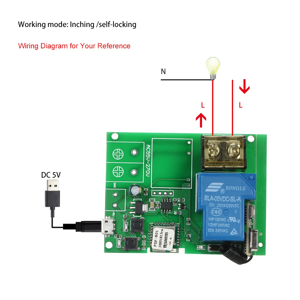 Беспроводной релейный модуль eWeLink USB DC5V 30A Wifi|Наборы для управления доступом| |