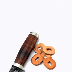 10 шт. Diy нож кожаное кольцо кожаная ручка ножа патч воловья кожа круглая ручка сделать