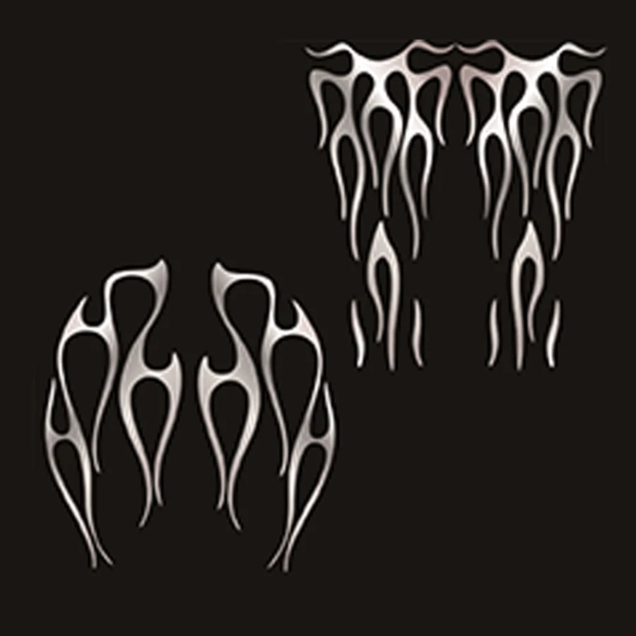 

Motorcycle Flame Sticker Decal for Gas Tank & Fender Decals Vinyl Matte silver