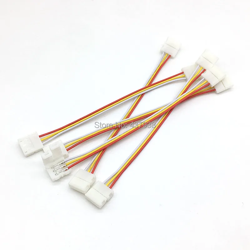 

100 шт 3pin 10 мм разъем два конца провода подключения к WS2811 WS2812B 6812 1903ic светодиодные ленты легко подключить не нужно паять