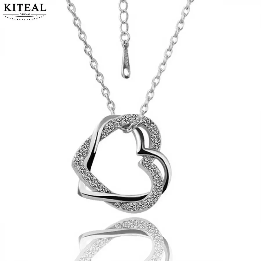 KITEAL новинка 2019 золотые подвески для девушек двойное Открытое сердце любовь День