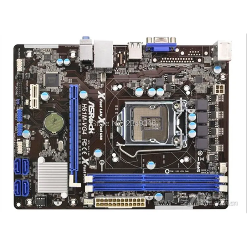 Для материнской платы ASRock H61M VG4 системная плата H61 слот LGA1155 DDR3 материнская SATA2 USB2.0