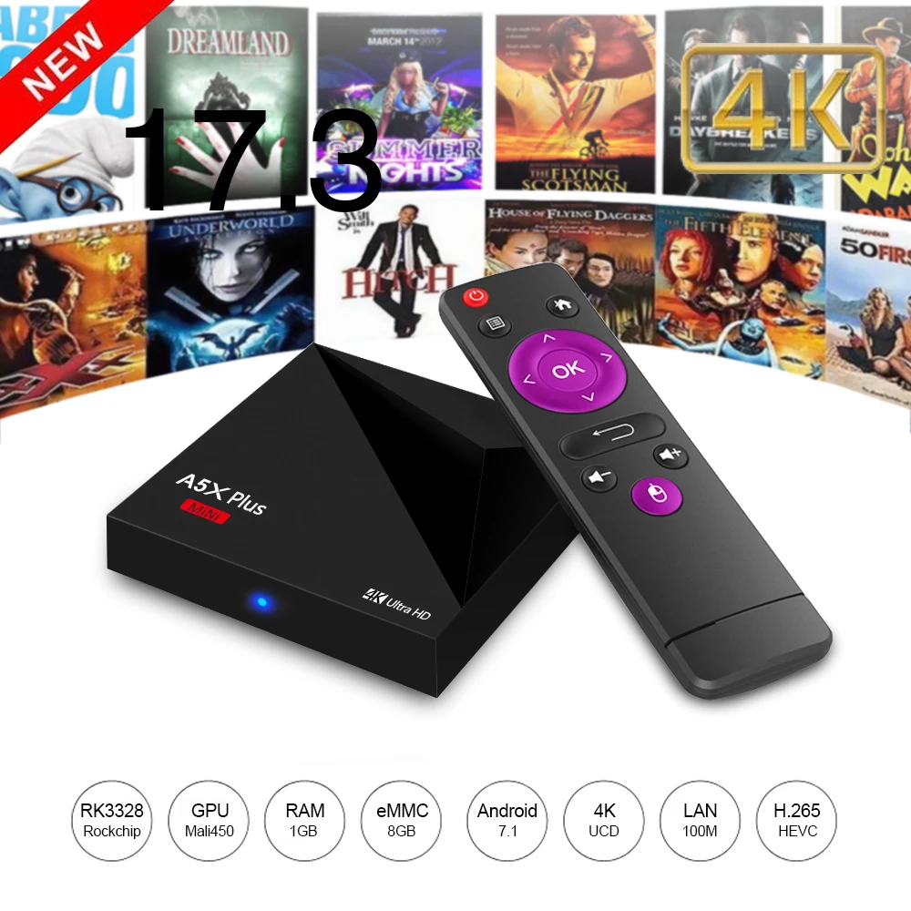 A5X Plus mini 2 Гб RAM 16 ROM Smart TV BOX Android 7 1 Rockchip RK3328 HD 4K мини медиаплеер 4 ГГц Wifi
