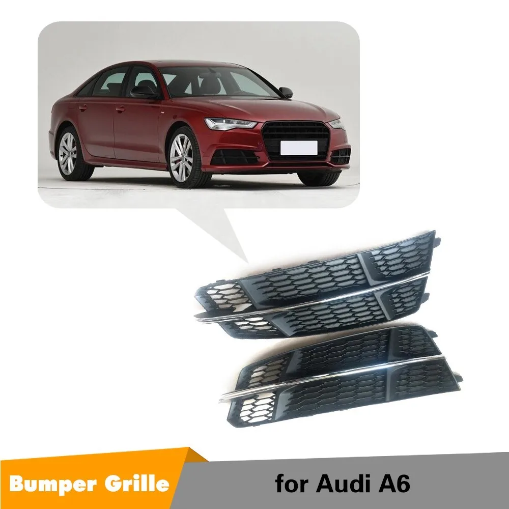 Противотуманная фара решетка сетки для Audi A6 Sline S6 Седан ABS Черная передняя bumnper