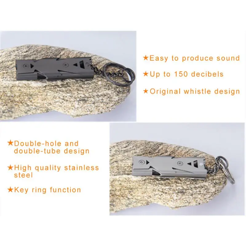 

150 dB Double Tube Whistle high-frequency Molle Emergency Survival Whistle Keychain for Camping Hiking Accessories