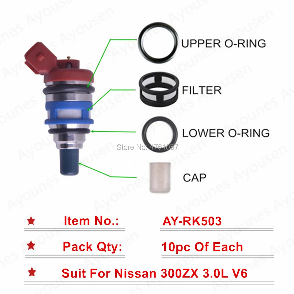 

10sets For Nissan 300ZX 16600-85E06/FJ142 16600-66U00 Fuel Injector Repair Kits Top Quality Free shipping For AY-RK503