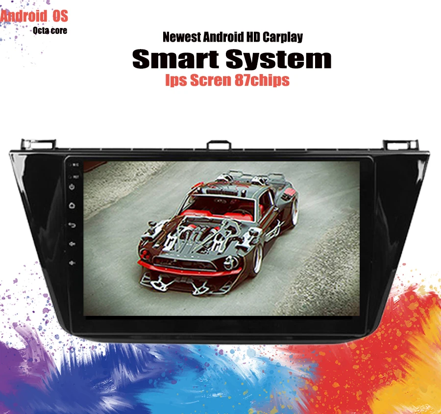 2din 2.5D Android 10 0 автомобильный DVD мультимедийный плеер для VW Tiguan 2 Mk 2016 2017 2018 2019