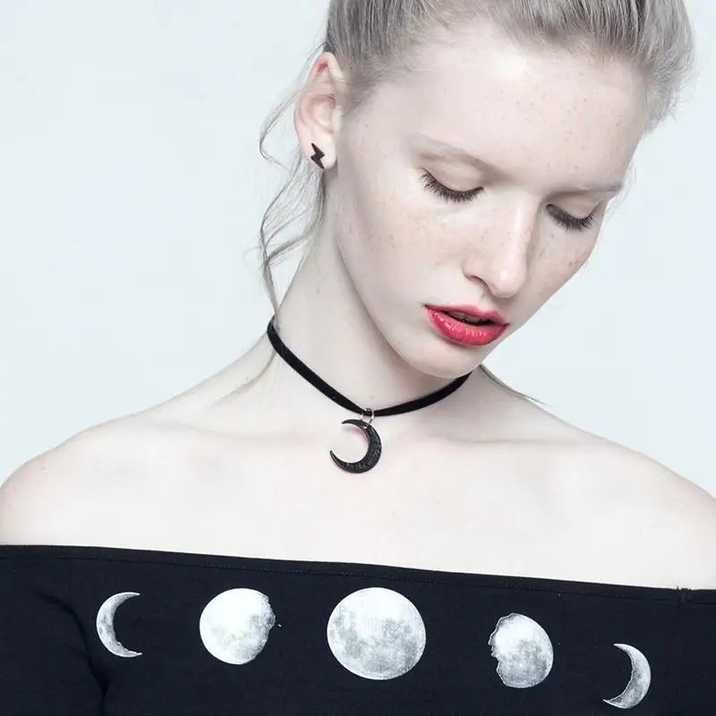 Женское Ожерелье в стиле панк Goth Moon PS 107LH|Ожерелья с подвеской| |