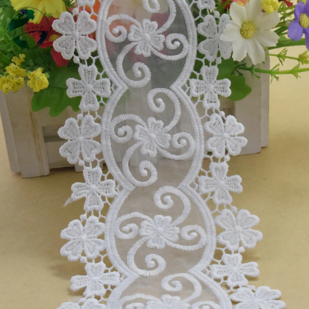 11cm wide white lace polyester embroid sewing ribbon fabric guipure diy trims wedding DIY Garment Accessories#3837 | Дом и сад