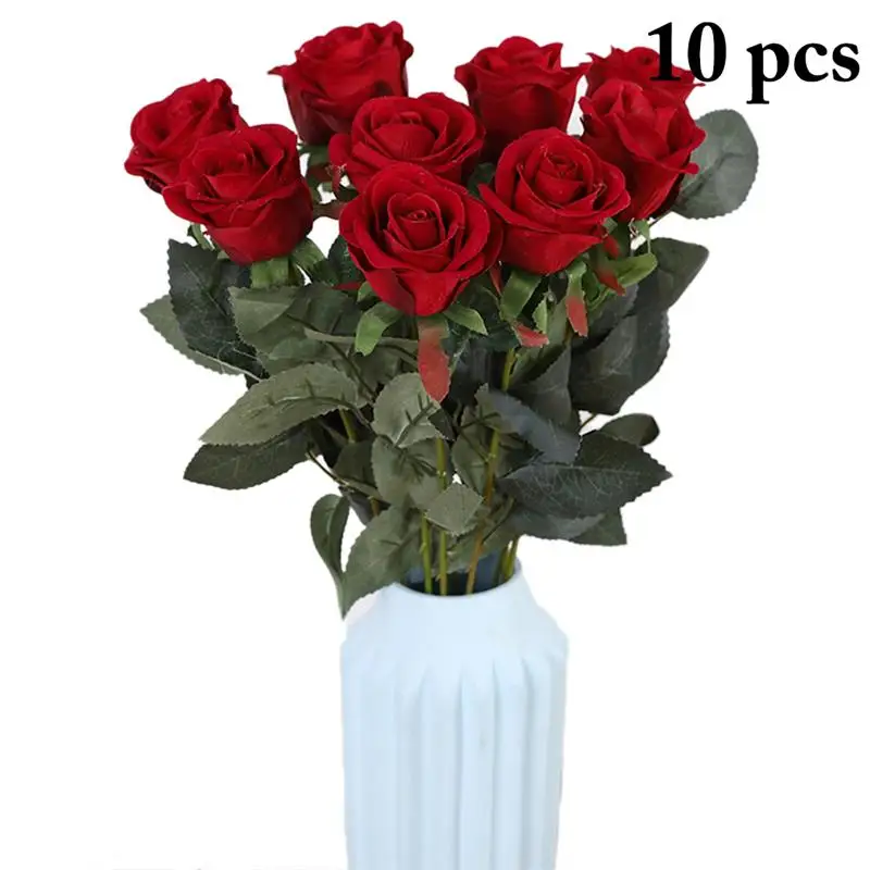 

10pcs Artificial Flowers Rose Peony Silk Small Bouquet Flores Party Wedding Party Home Decoration Mariage Fake Flower