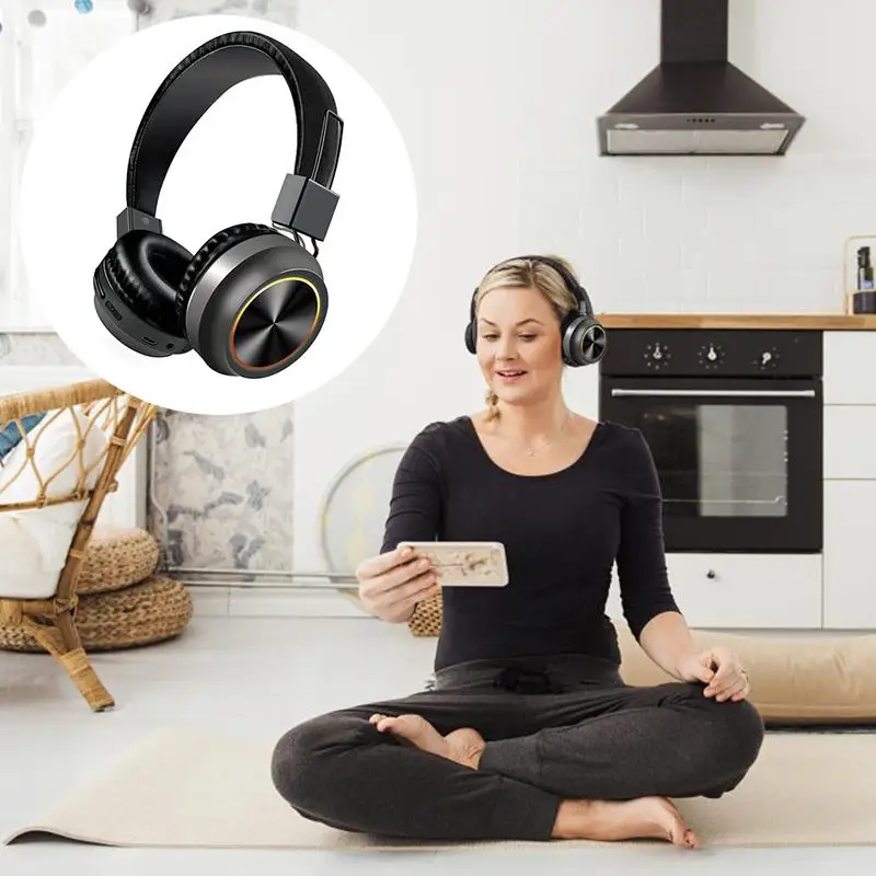 Bluetooth наушники светодиодный цветной складной беспроводной стерео карты