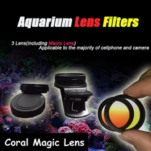 Aquarium Fish Tank Coral Reef Lens Phone Camera Filters Lens + 1 Macro Lens Fish Aquatic Terrarium Accessories