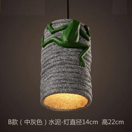 Лофт стиль креативный зеленый Лягушка цемент Droplight винтажные подвесные