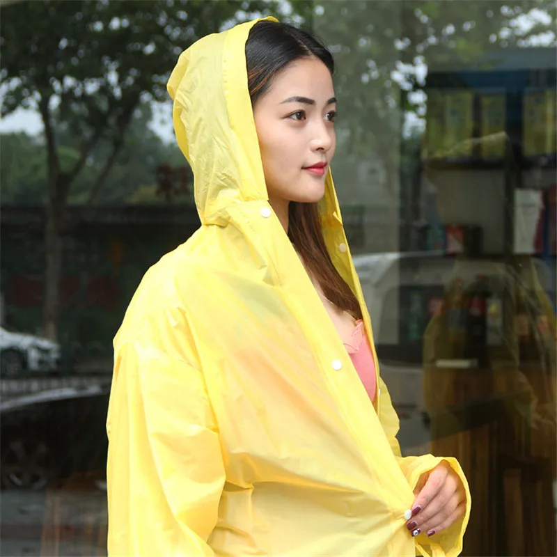 Transparent Raincoat Women men EVA Portable Outdoor Travel Rainwear Waterproof Camping Hooded Ponchos Plastic Rain Cover | Дом и сад