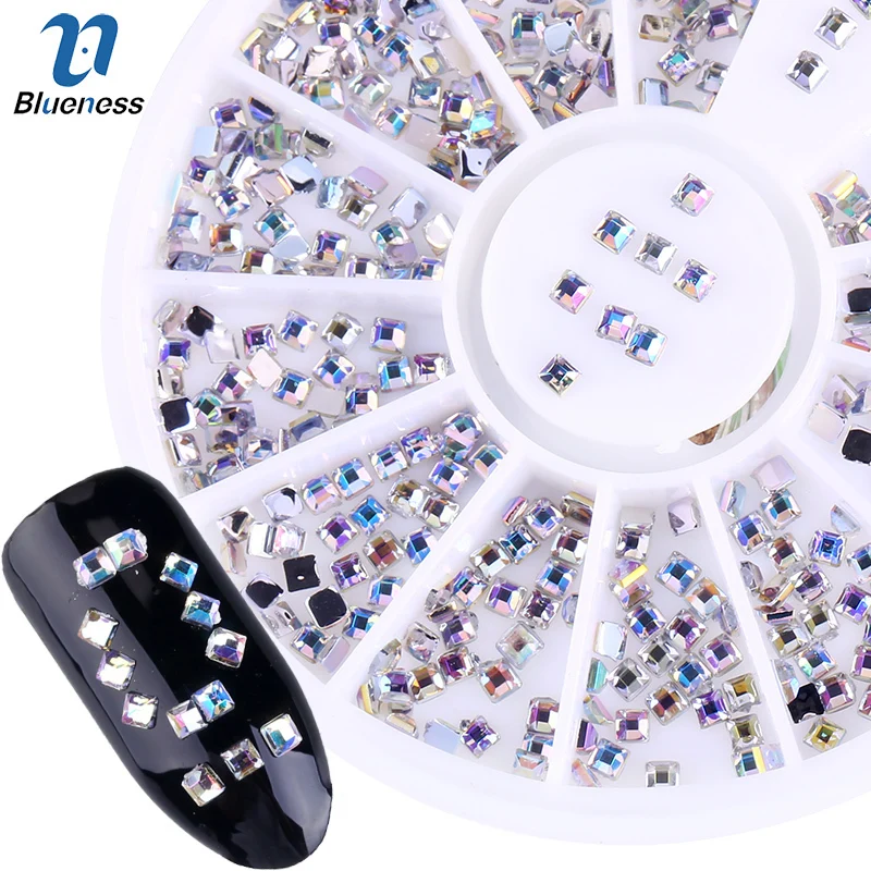 Blueness 1 Box Of Shiny Rhinestone Acrylic UV Gel Diy Nail Water Diamond Accessories Art Deco Square Glass Design | Красота и