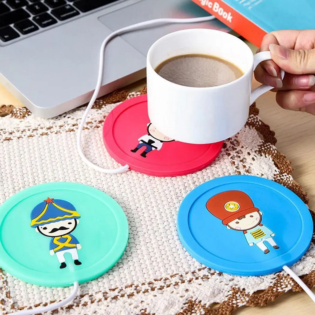 Мультяшная силиконовая электрическая изоляция Coaster USB теплая чашка