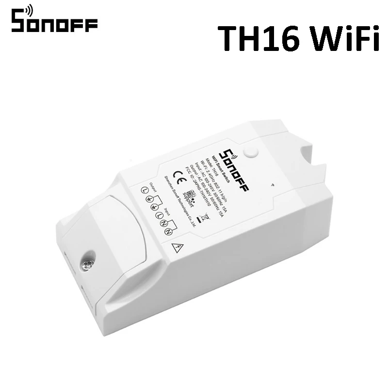 Умный Wifi переключатель Sonoff TH16 контроль температуры и влажности умный комплект