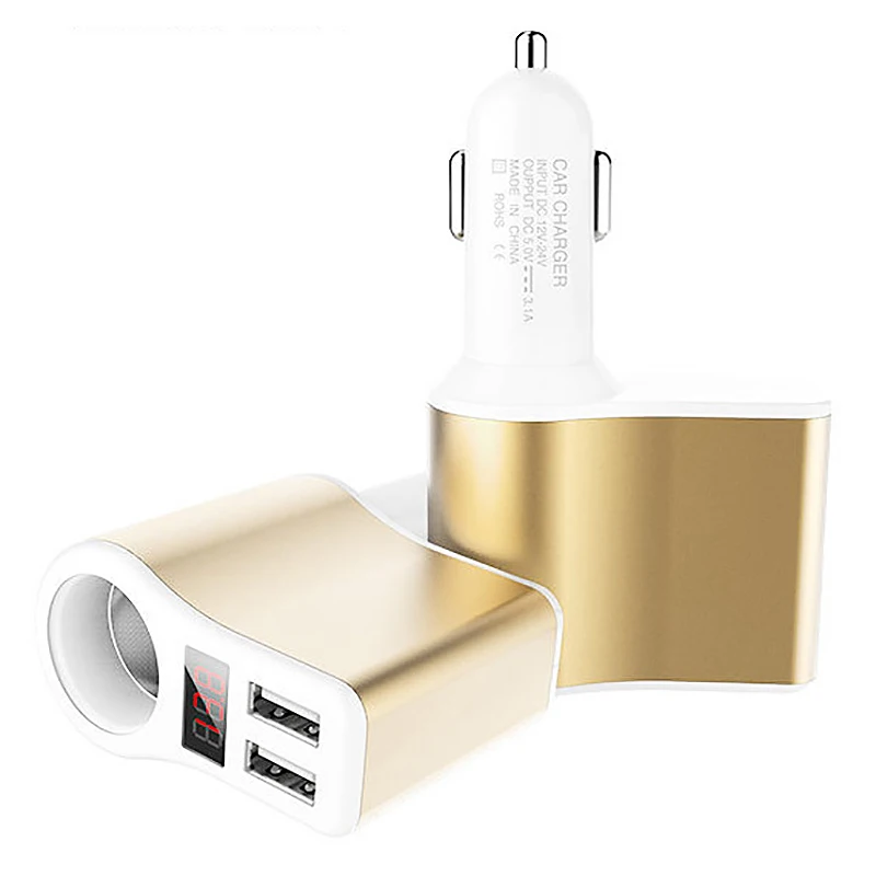 3.1A двойной USB Смарт универсальное автомобильное зарядное устройство цифровой