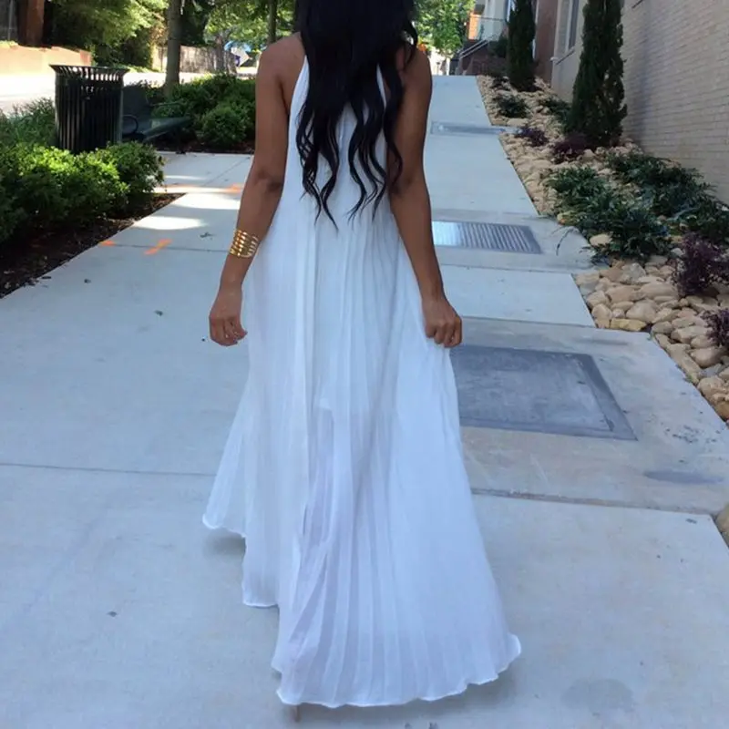 Белое платье макси для женщин 2019 Сексуальные вечерние платья с открытыми плечами