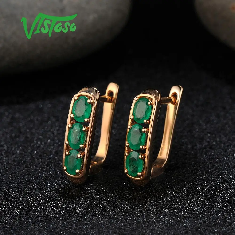VISTOSO золотые серьги для Для женщин 14K 585 из розового золота и элегантных