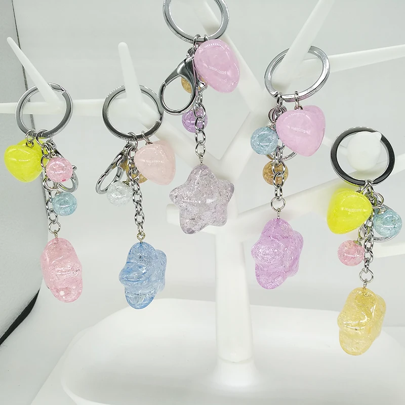 Кристалл кулон пятиконечный брелок в виде звезды несколько цветов пара милый для