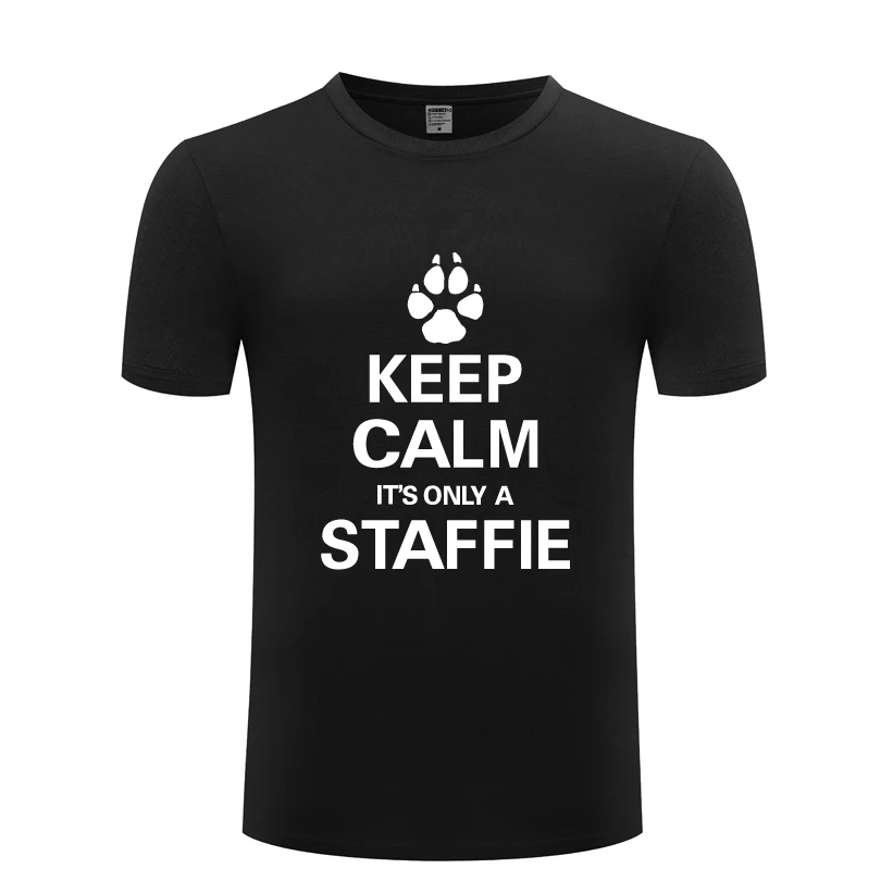 Новинка забавная креативная Футболка Keep Calm It's Only A Staff Мужская футболка 2018 новая