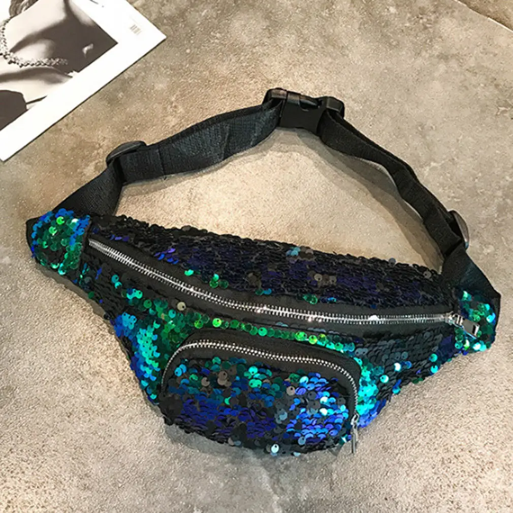 Голографическая поясная сумка с блестками Женская лазерным рисунком новинка 2019 |