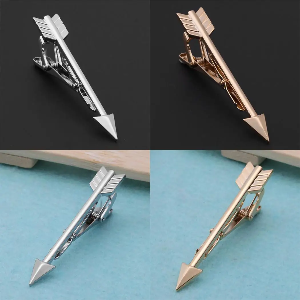 New Men Fashion Business Charm Necktie Clip Golden Silver Party for Wedding None Arrow | Украшения и аксессуары