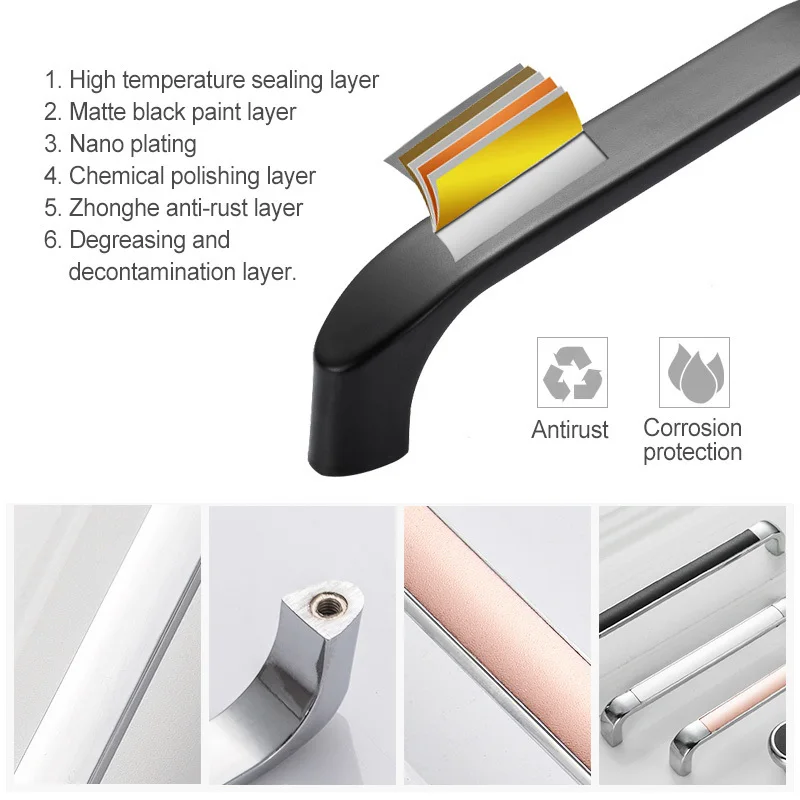 2 шт. лаконичная дверная ручка серебро мебельные ручки для кухни шкафов фурнитура