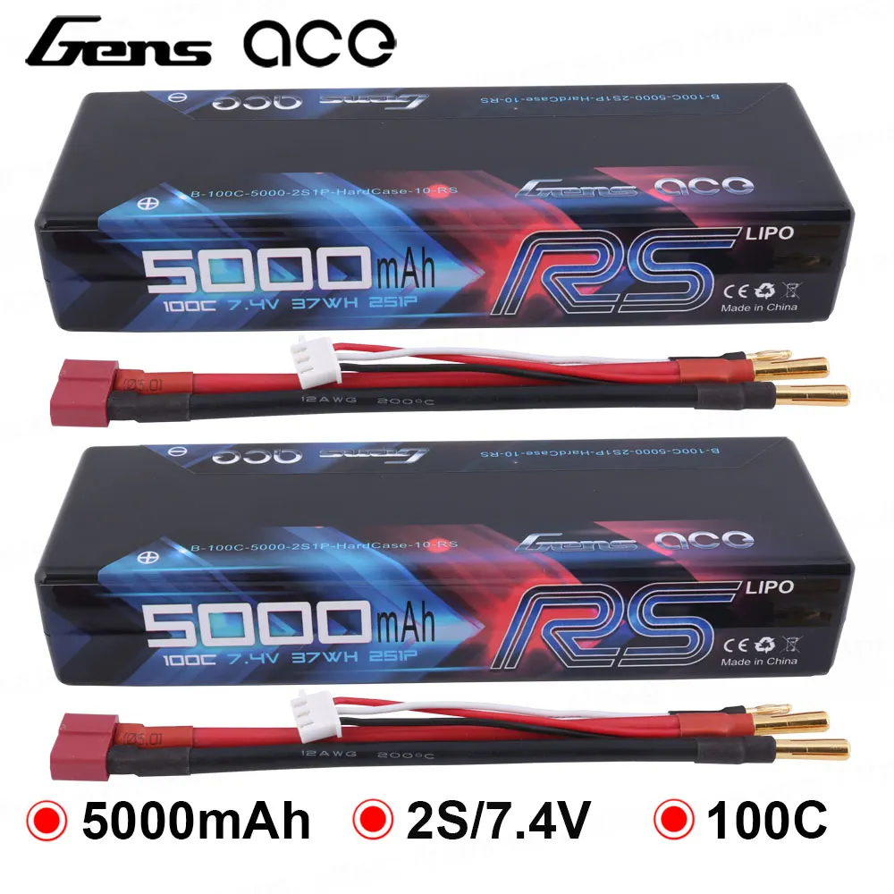 Аккумулятор Gens ace Lipo 7 4 в 5000 мАч с 2S комплект аккумуляторов Deans для HPI Vaterra Ofna Kyosho RC