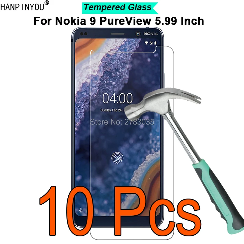 

10 Pcs/Lot For Nokia 9 PureView 5.99" 9H Hardness 2.5D Ultra-thin Toughened Tempered Glass Film Screen Protector Guard