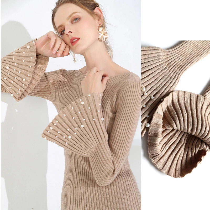 Deat 2019 Autumn Winter New Arrivals Sexy Best Pullover Long pagoda Sleeve Rayon For Women Knitted Sweaters Corean Style MC019 | Женская