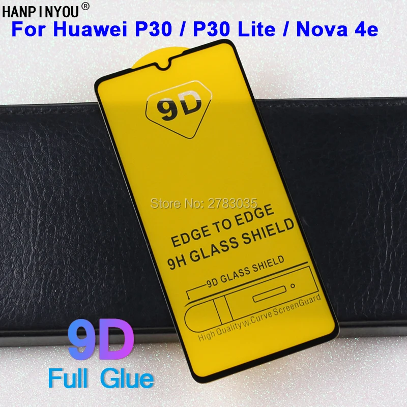 Для Huawei P30/P30 Lite/Nova 4e 5D 6D 9D полное покрытие из клея закаленная Защитная стеклянная