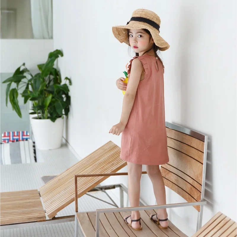 New 2019 Summer Girls Dress Korean Kids Pleated Fly Sleeve Irregular Baby Sundress Ruched Toddler Clothes Cute #3958 | Детская одежда и