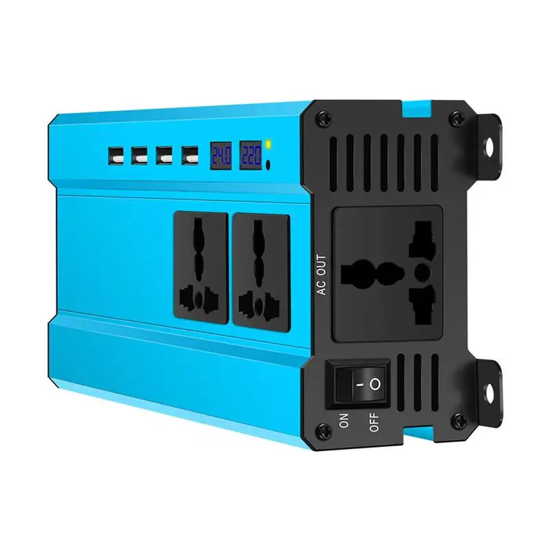 

AOZBZ Car Power Inverter LED DC 24V To AC 220V DC 12v to AC 220v Modified Sine Wave Converter With 4 USB