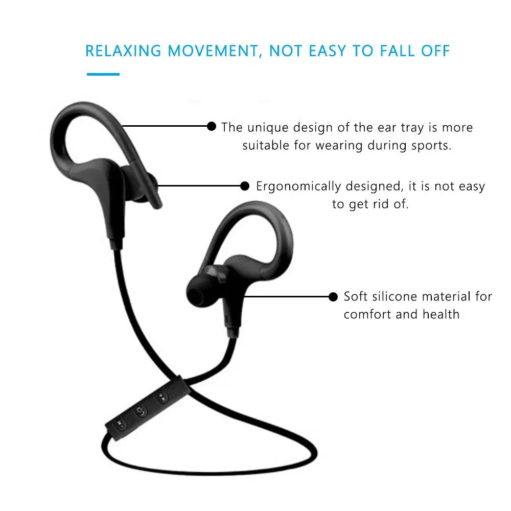 Bt-1 bluetooth-гарнитура водонепроницаемые спортивные Висячие Наушники 4 1 с большим