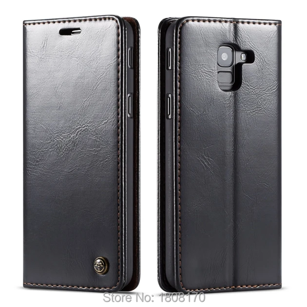 CaseMe кожаный чехол-кошелек для Samsung Galaxy A6 A8 2018 J4 J6 Plus Ретро стиль подставка карт