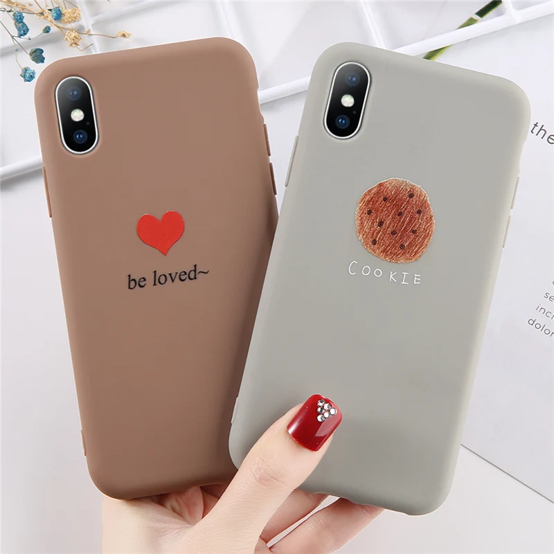 Чехол для телефона Lovebay для iPhone 6 6s 7 8 Plus X XR XS Max Fashion Cartoon Love Heart Cookie Bread Soft TPU.