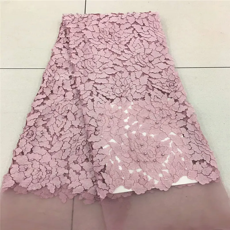 Cassiel Pink Nigerian French Lace Fabrics 2019 African Tulle Fabric High Quality Wedding For Dress | Дом и сад