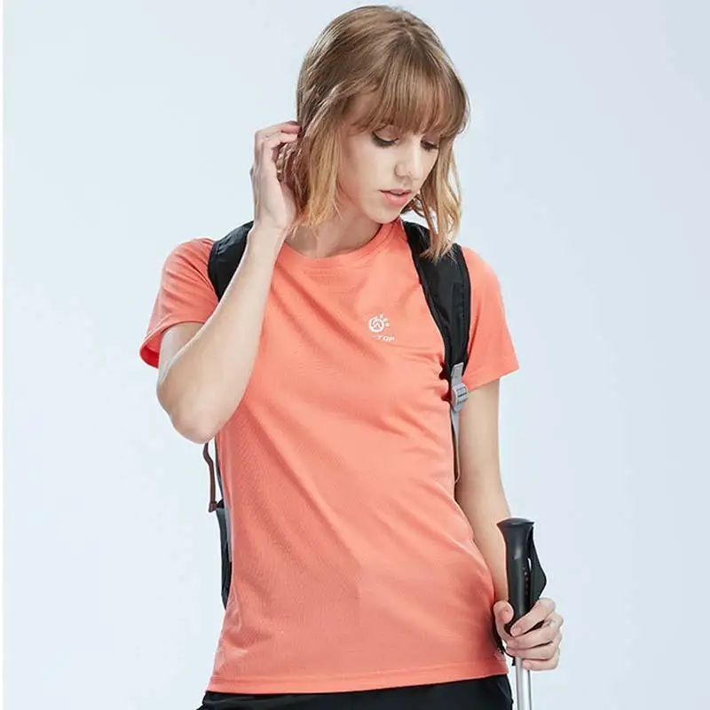 Summer Quick Dry Women T Shirts Outdoor Sport Tops Elastic Thin Hiking Climbing Mountain Tees Breathable Running | Спорт и