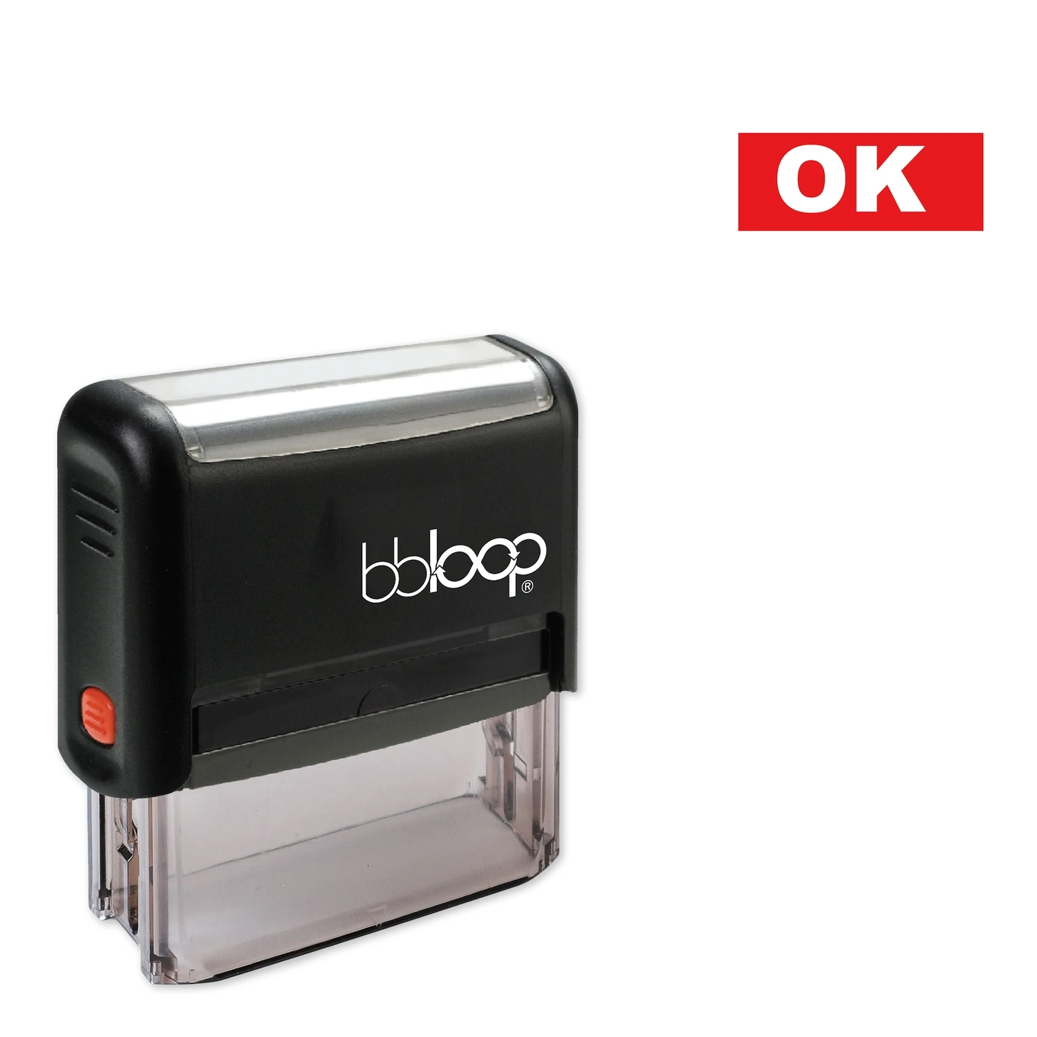 Bbloop &quotOK&quot w/knockout Style Font and Design Sell-Inking Stamp | Дом и сад