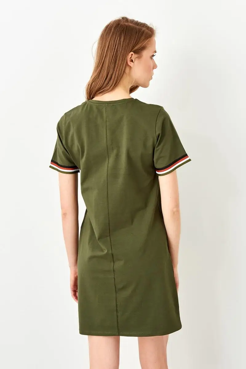 Trendyol Haki трикотажное платье с лентами TWOSS19FV0107|Женские платья| |