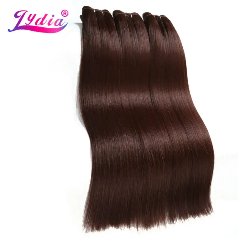 

Lydia Synthetic Hair Extension 3Pieces/lot Straight Yaki Weaving 10-26 Inch Pure Color 33# 100% Futura Hair Bundles