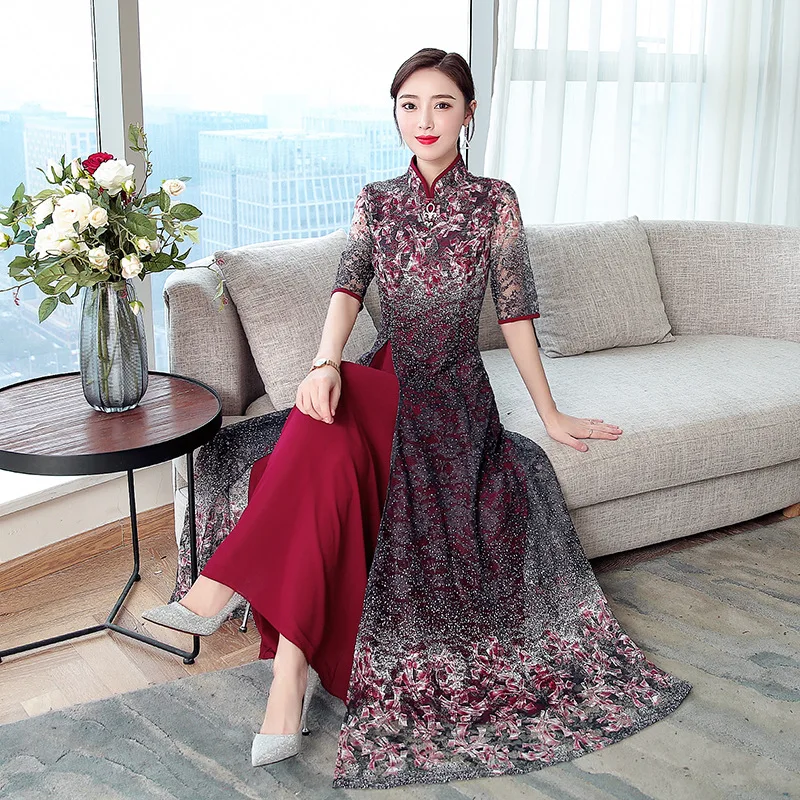 Женское винтажное платье Ципао Dames Jurken Haute Couture Sommerkleid элегантное для дня рождения
