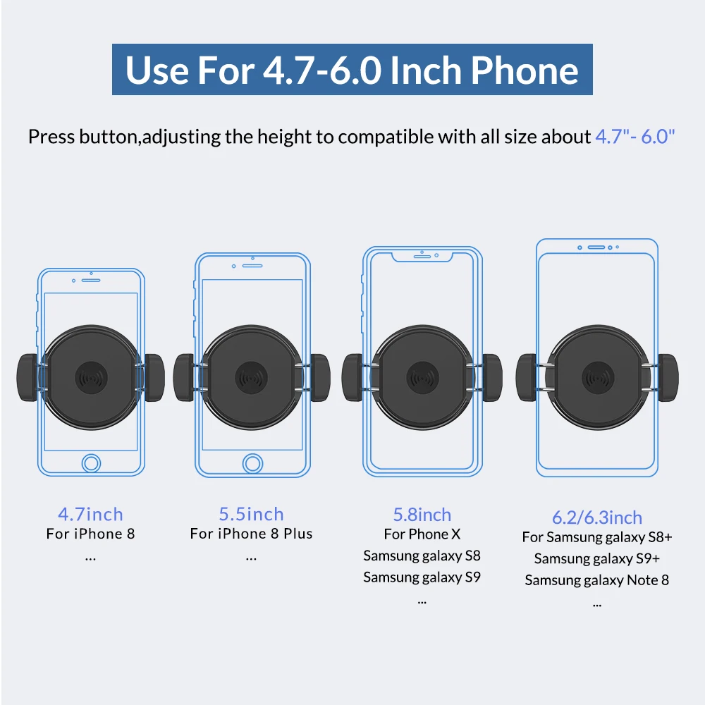 TOPK B47W автомобильное беспроводное зарядное устройство для iPhone Xs Max Xr X 8 Plus 10 Вт