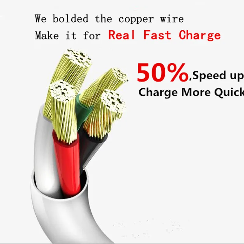 USB кабель 3A быстрая зарядка провод для Android Apple синхронизации данных и зарядки 1 м 2