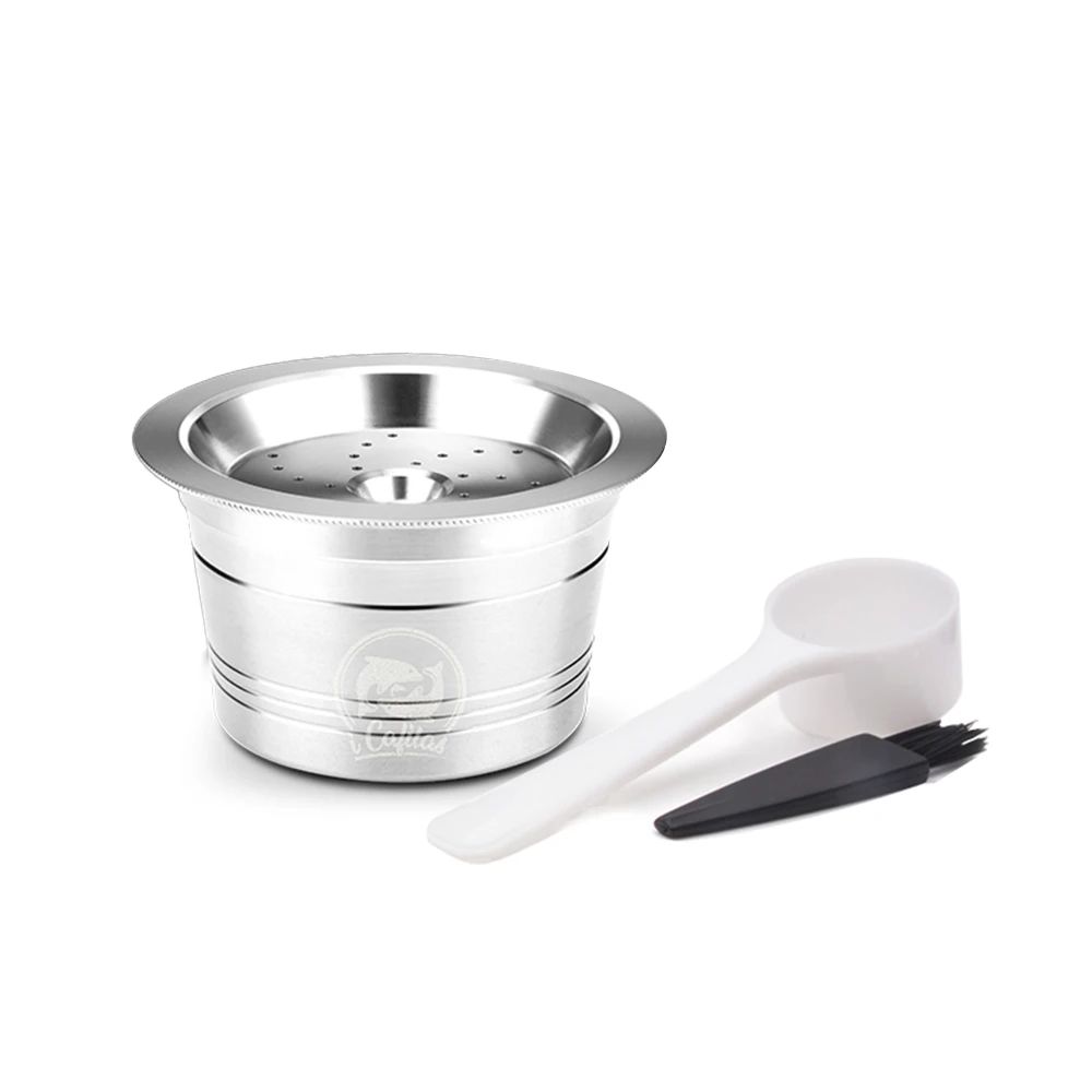 

Universal Coffee Capsules Refillable Pods Refillable Coffee Capsules Stainless Steel with Spoon Brush for K-fee Espresso Machine